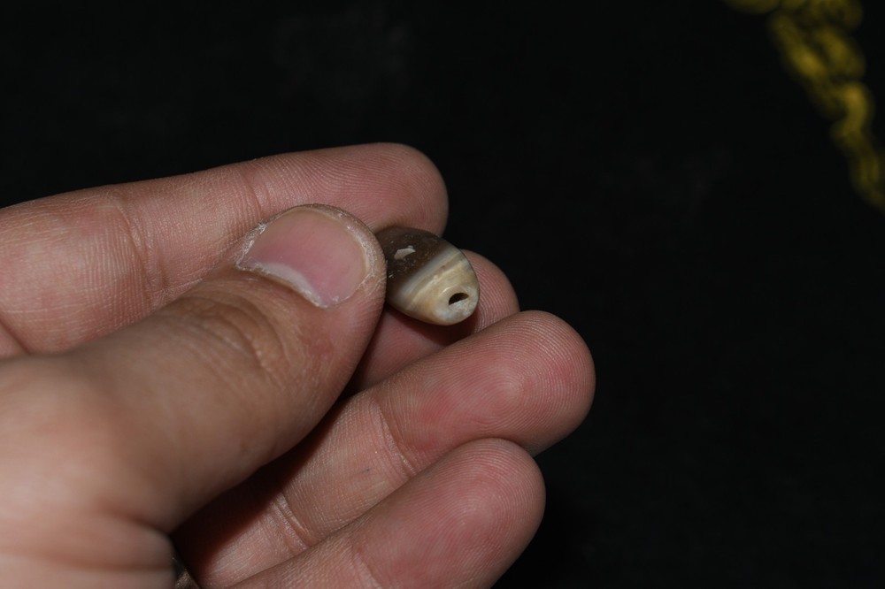 Large Ancient Central Asian Banded Agate Stone Bead over 2000 Years Old