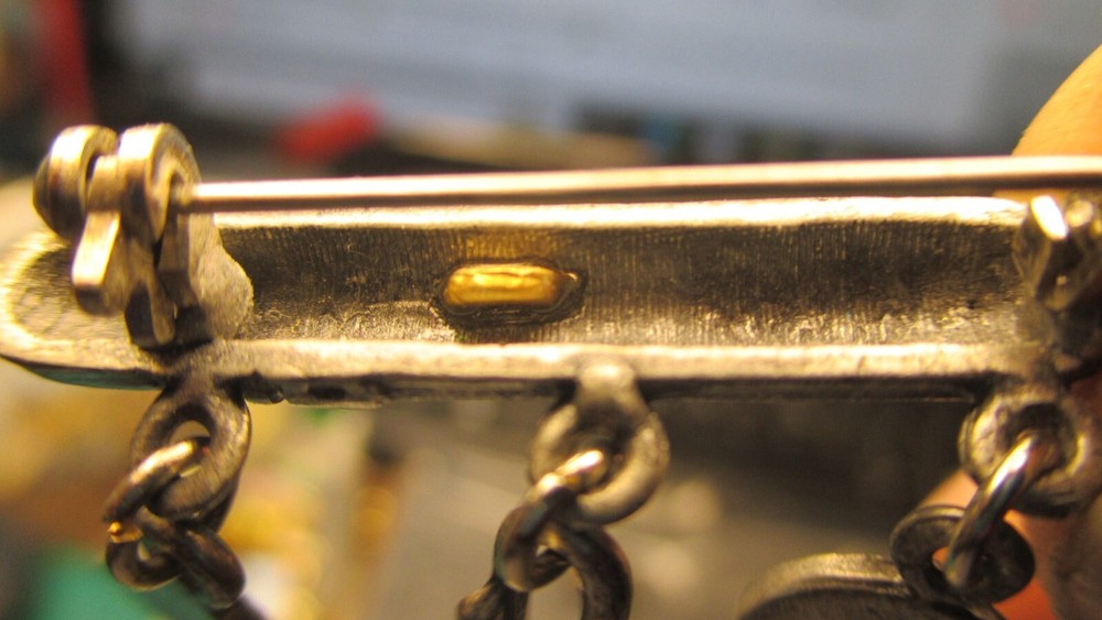 pencil with dangles lapel pin