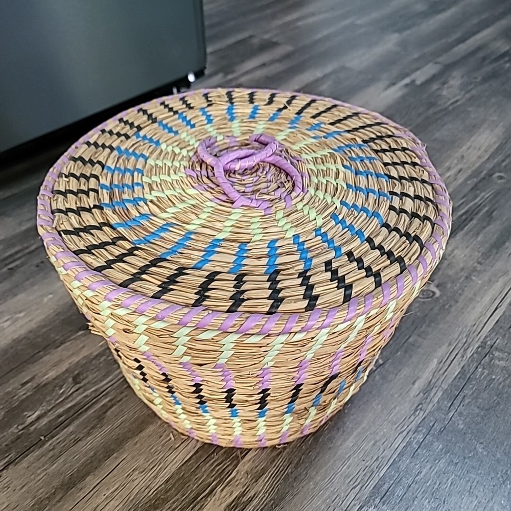 Colorful Straw Nesting Baskets (3)