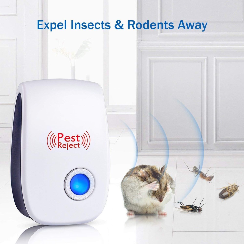 6X Ultrasonic Pest Repeller Electronic Control Repellent Bug Rat Mice Reject US