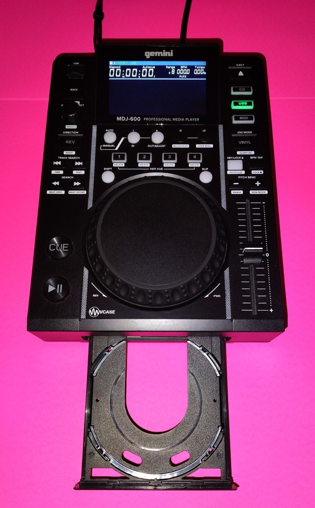 Gemini MDJ-600 Single Tabletop USB/CD Media Player DJ MIDI Controller w/4.3" LCD