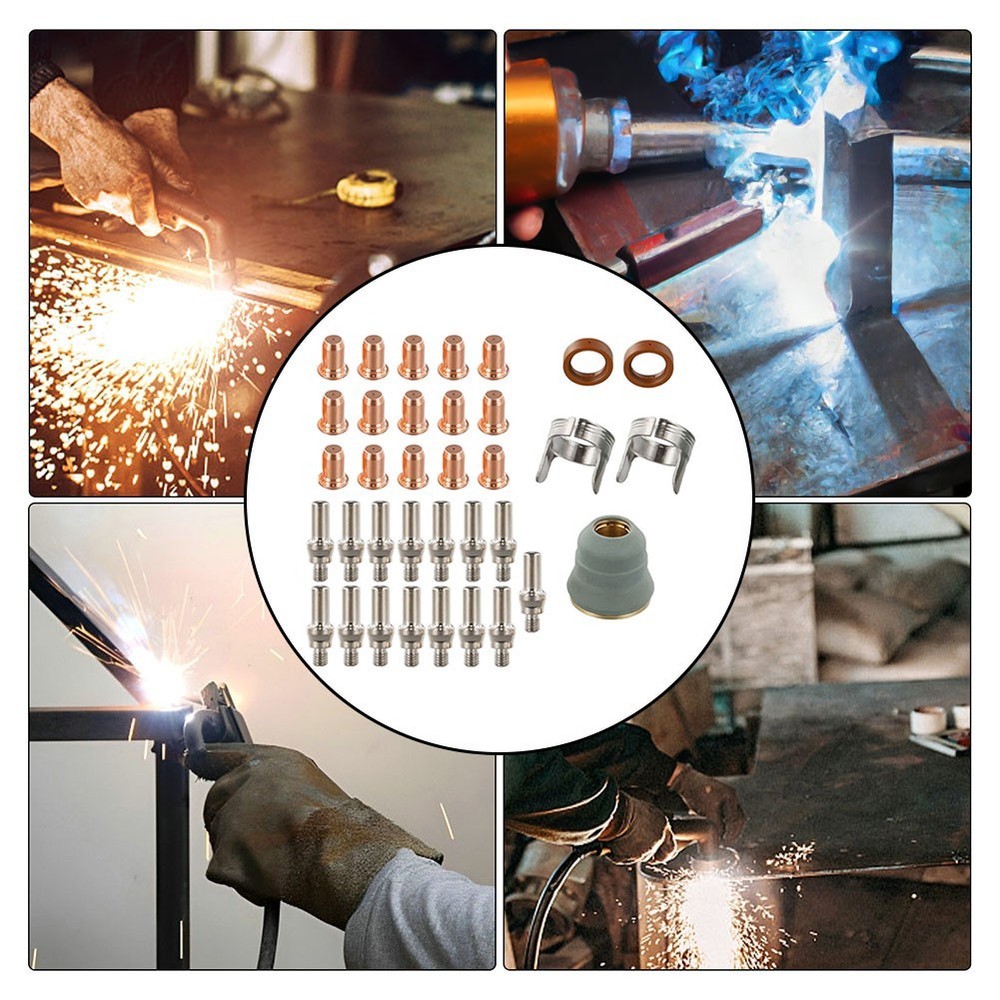 35PCS Plasma Cutter Torch Consumables Replacement Kit for IPT60 For PT40 Tips
