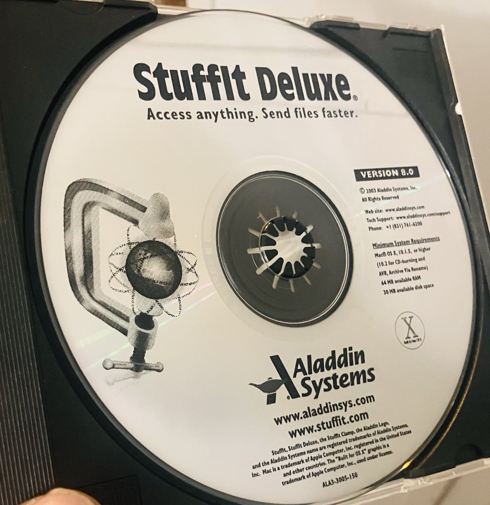 StuffIt Deluxe 8.0 CD for Mac OS X, Aladdin Systems, Compression Utility (2003)