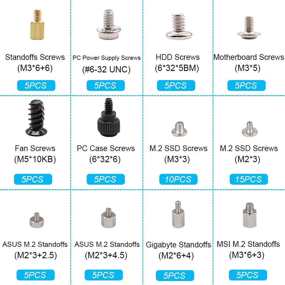 PC Screw Kit M2 Standoff for Motherboard SSD Case