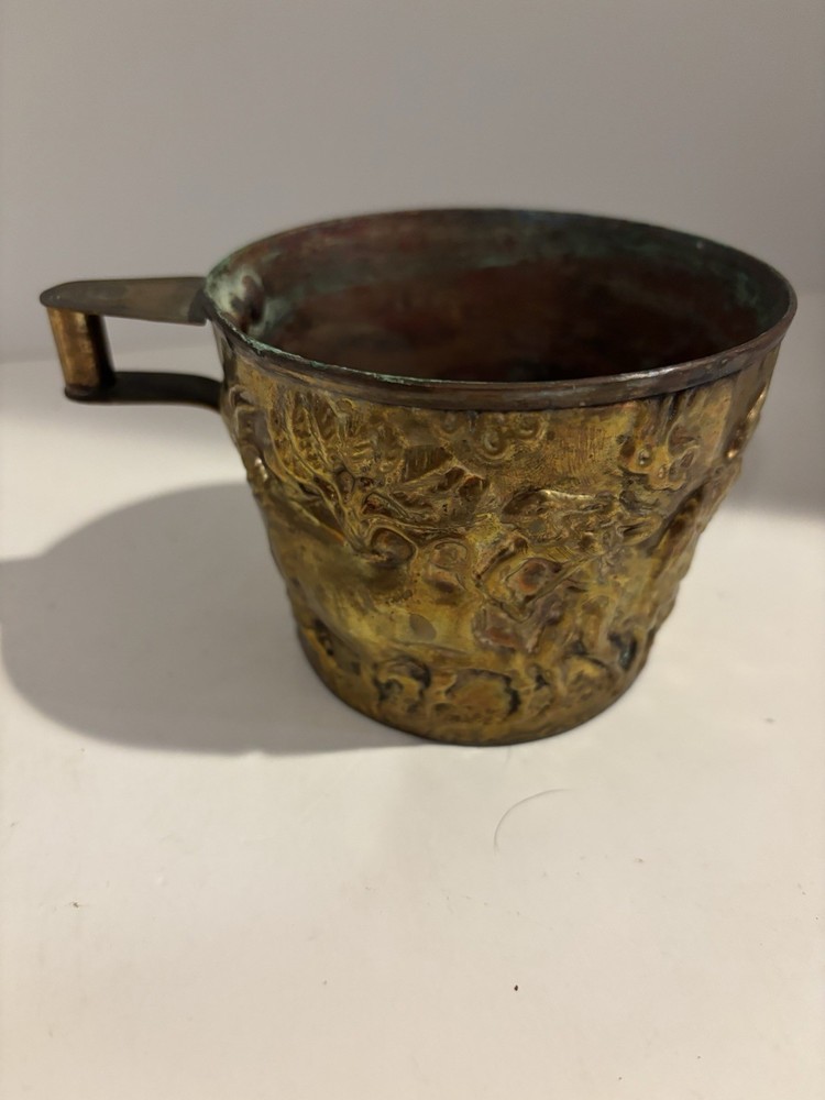 Greek Brass Vaphio Mug Cup Embossed Bulls