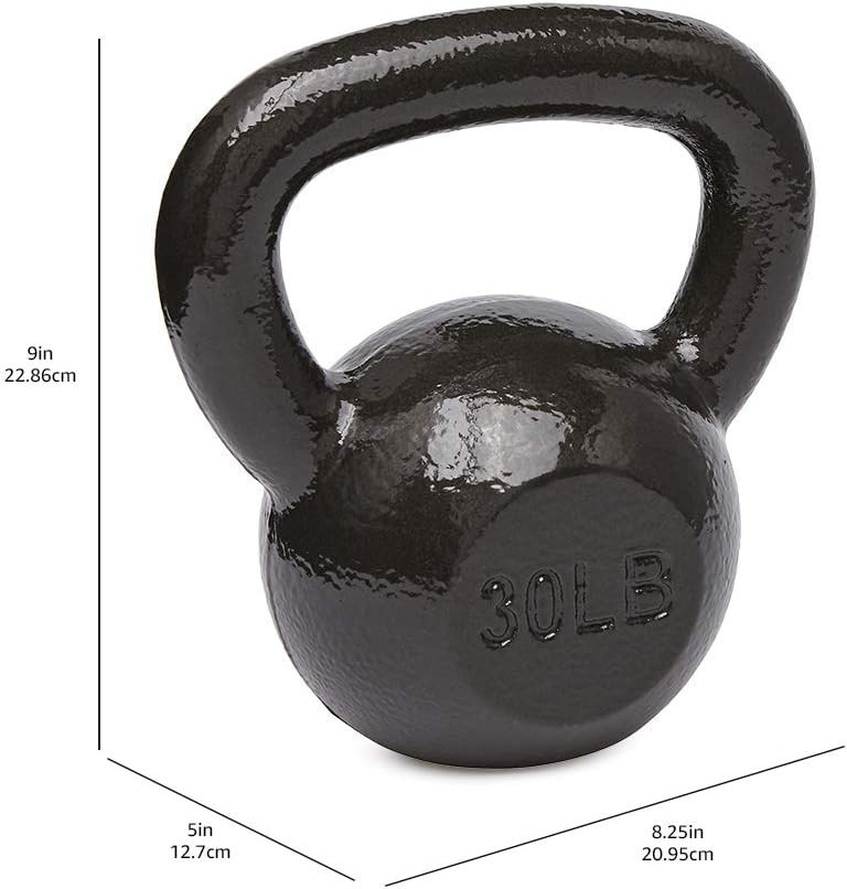 30 Pound Cast Iron Kettlebell with Comfortable Grip for Ultimate Weight Training