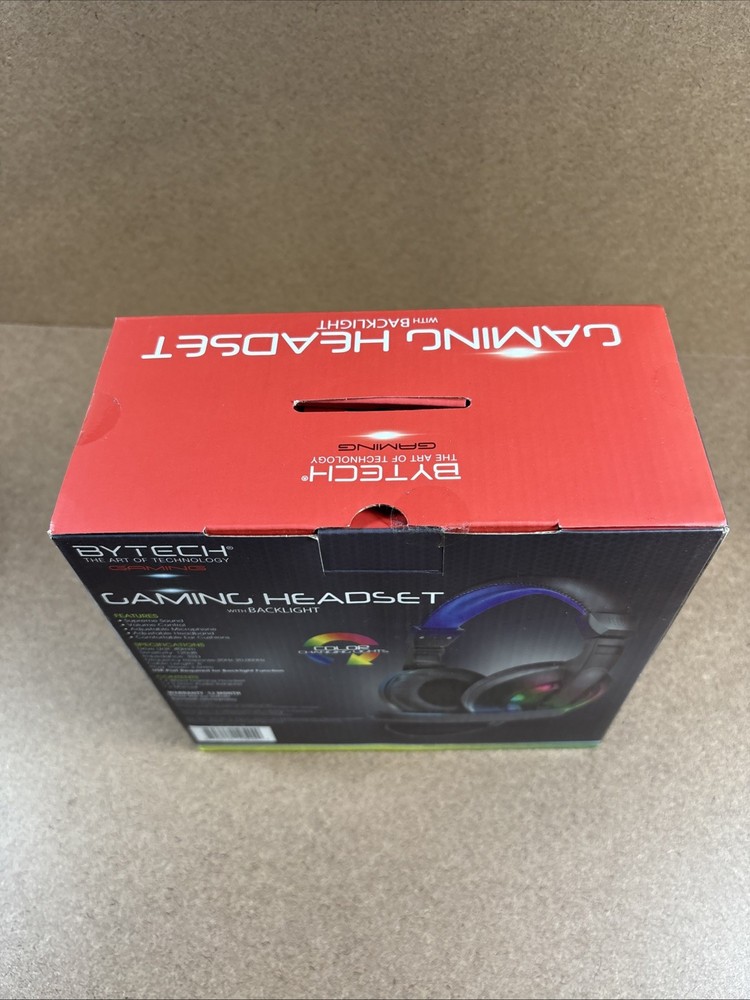 BYTECH Gaming Headset with Backlight 3.5MM Adjustable Volume & Headband NEW!