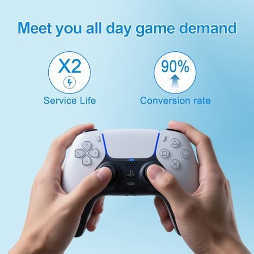 2-Pack Rechargeable 4000mAh PS5 Controller Battery Replacement for DualSense Gam