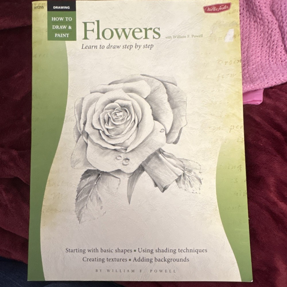 Walter Foster Drawing Sketching Flowers Step-by-Step Instruction Guide