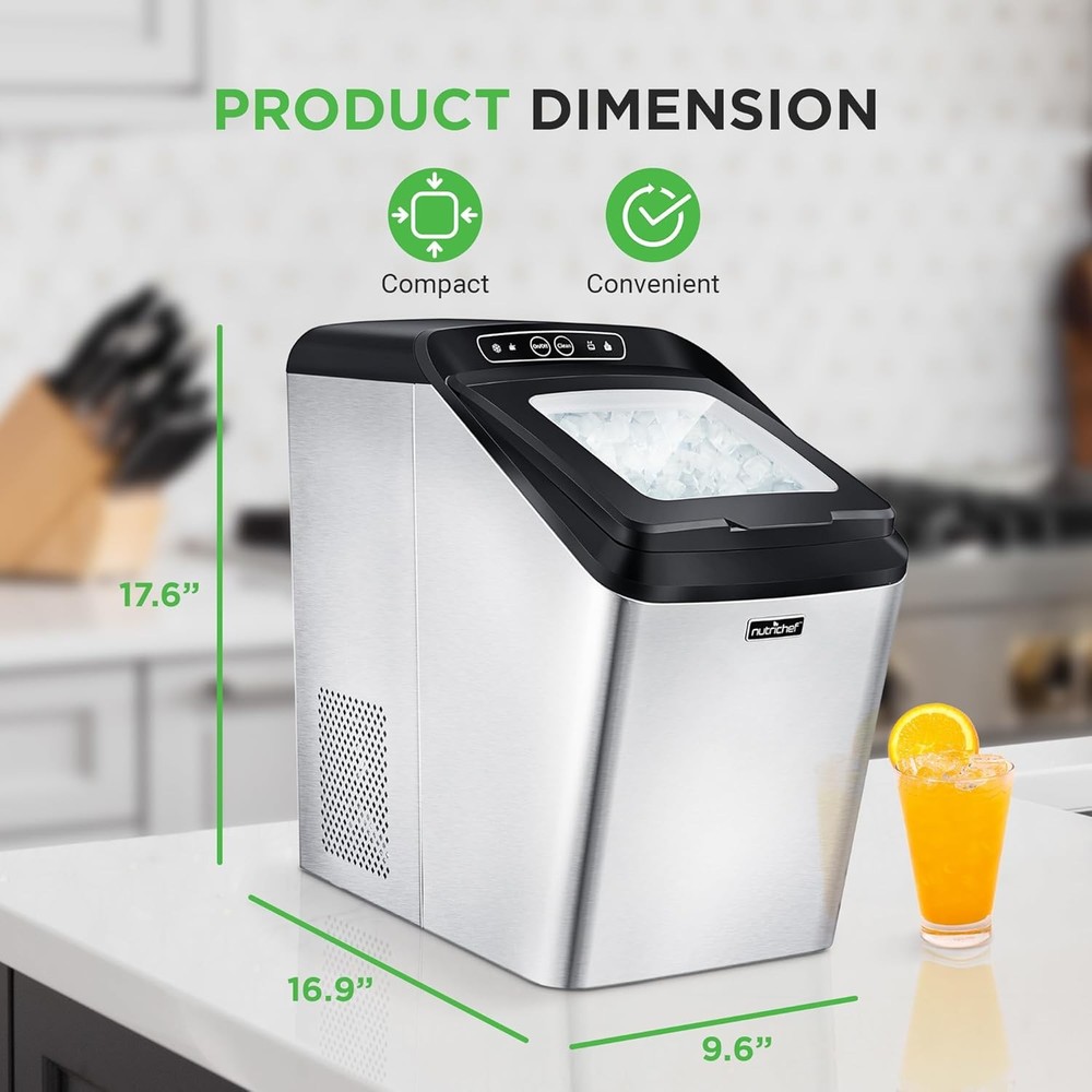 NutriChef NCICNUG.5 Countertop Ice Maker Machine (Open Box)