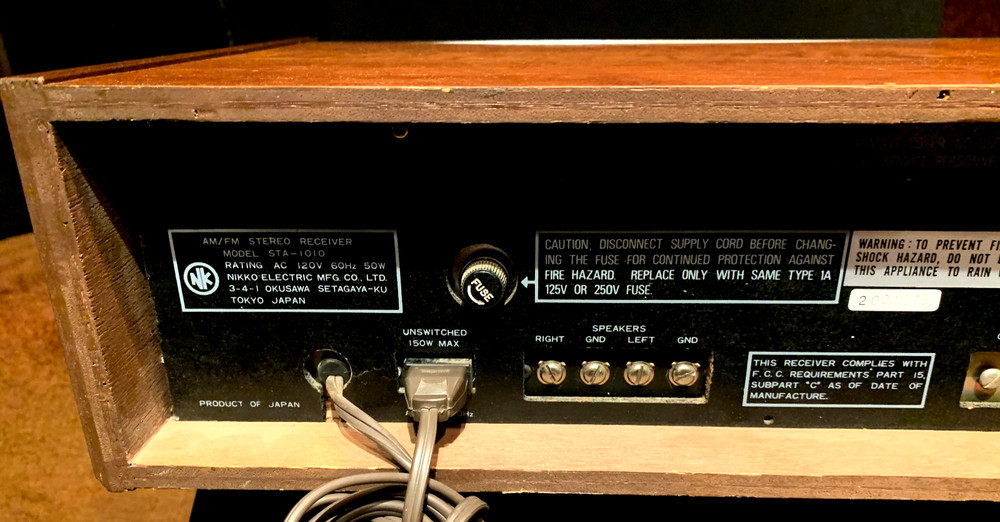 Nikko STA-1010 Stereo AM/FM Receiver