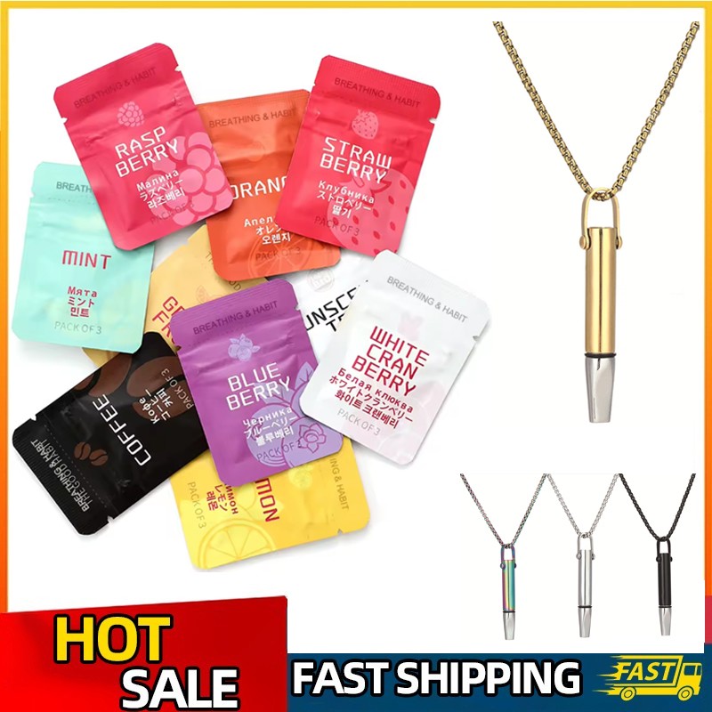 Quit Smoking Necklace & Aromatherapy Cotton Core Multi-Purpose  Filter Aids Gift