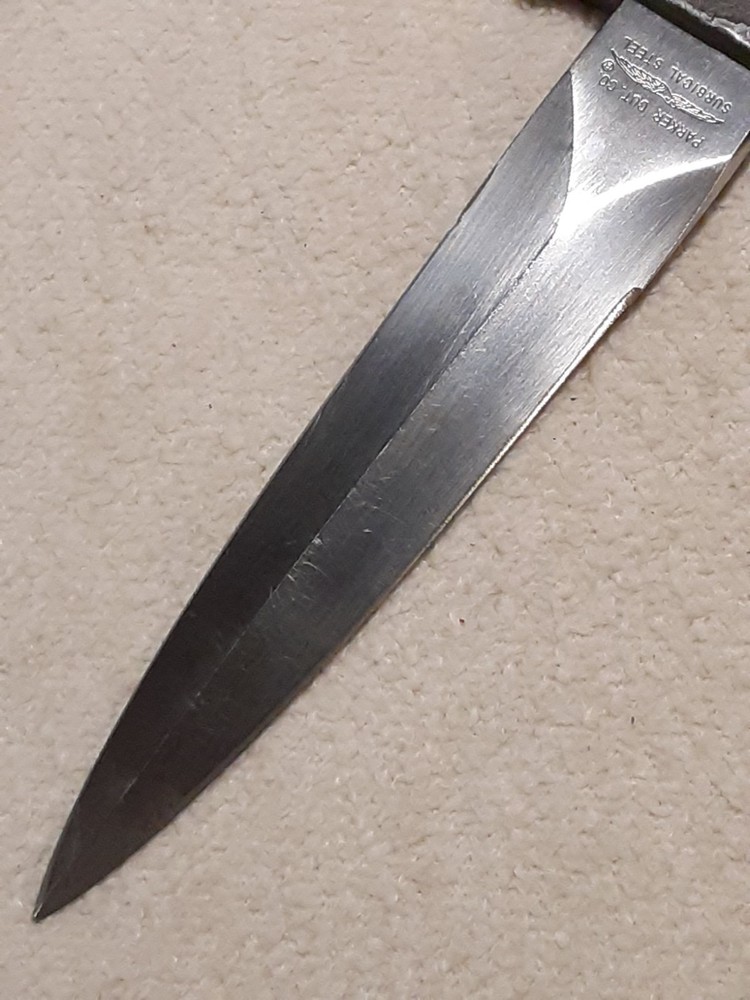 Parker Cut. Co. Boot Dagger Fixed Blade Knife W Leather Sheath