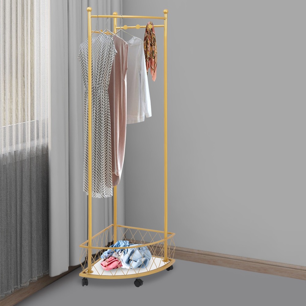 Corner Clothes Rack, Coat Storage Rack, Floor Standing Clothes Rack