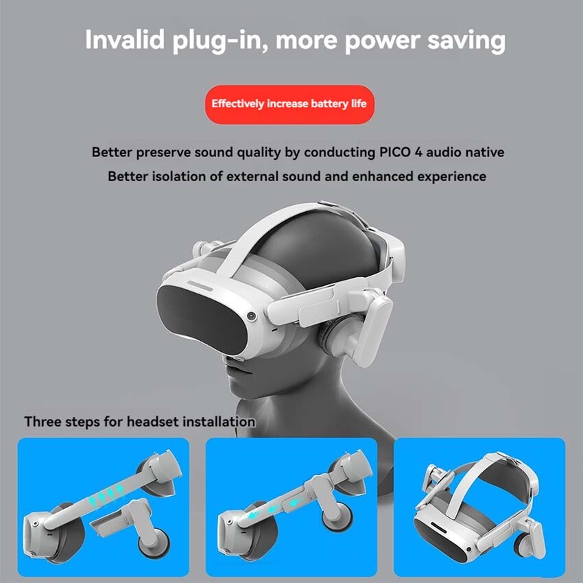 For PICO4 VR Headset Sound Transmitting Ear Muffs Anti-interference Channel Type