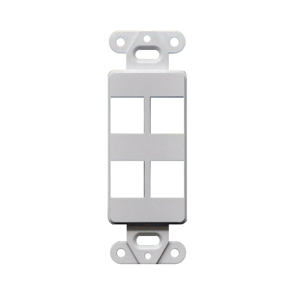 5pcs Decorator Style Keystone Jack 4 Port Modular Wall Insert Cover Plate White
