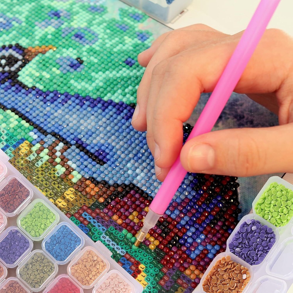 2 Pack 28-Grid Bead Storage Containers with 160 Label Stickers – Diamond Art