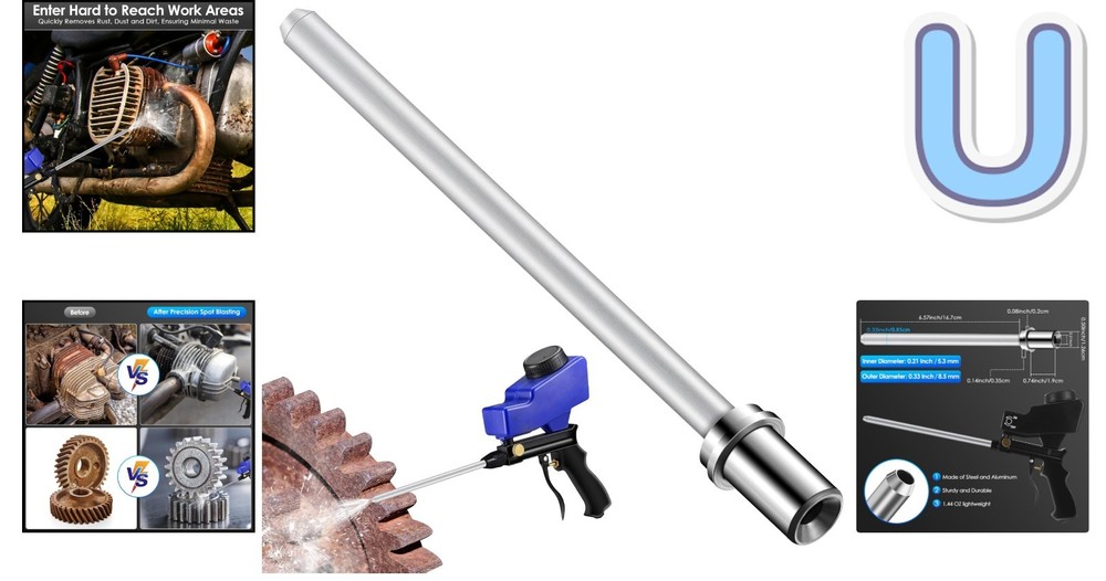 Versatile Long Nozzle Sand Blaster for Le Lematec - Efficient Spot Blasting