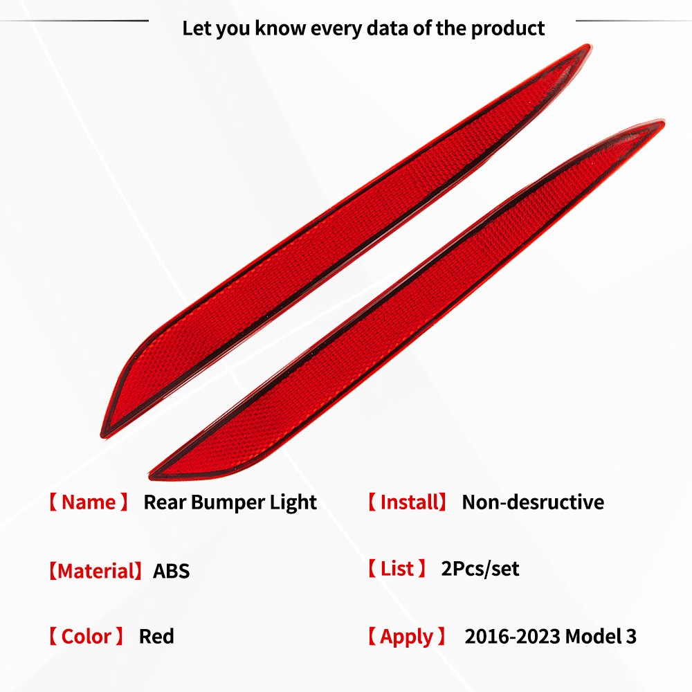 For 16-23 Tesla Model 3 Tail Rear Bumper Reflector Reflex Light left Right Side