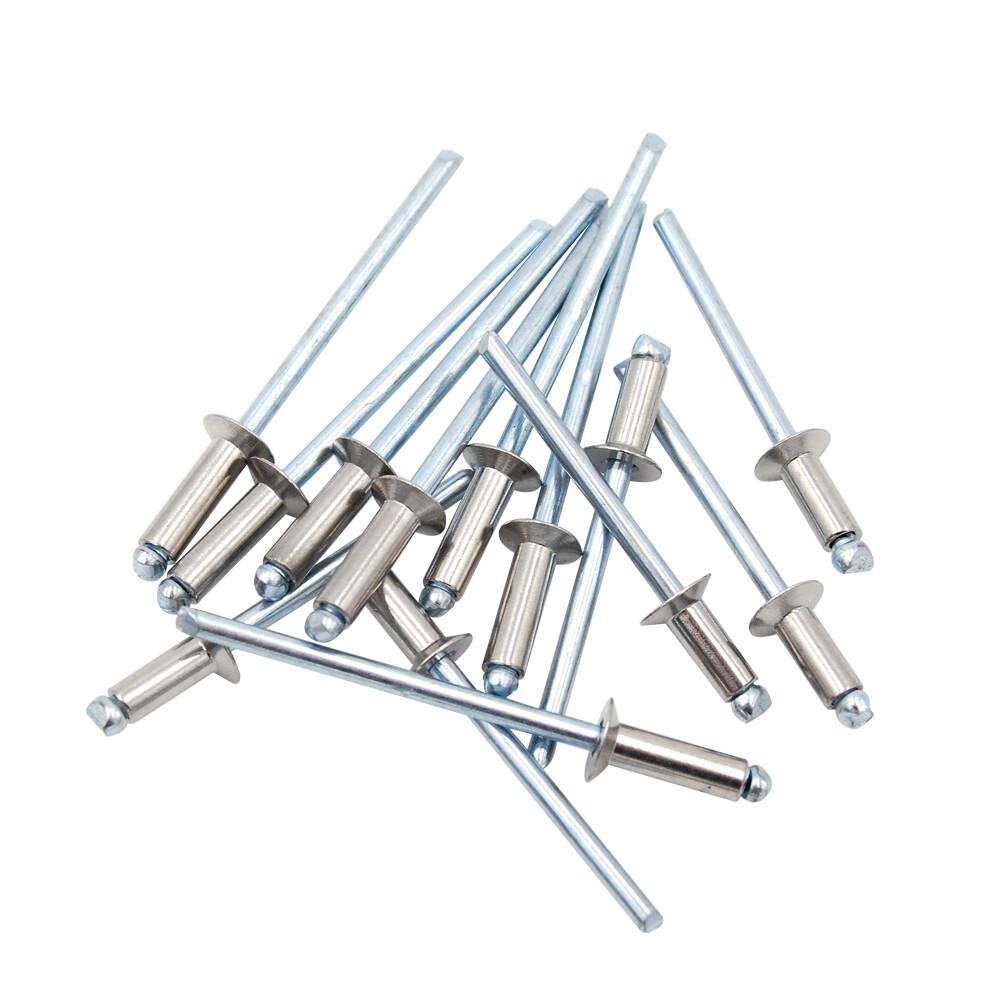 100pcs M3.2 Diameter Stainless Steel Open End Countersunk Head Blind Pop Rivets