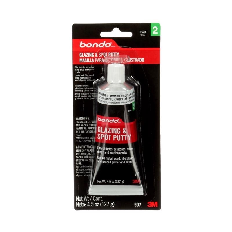 3 ~ Bondo Stage 2 Glazing & Spot Red Putty Fast Drying Non-Shrinking Formula 4oz