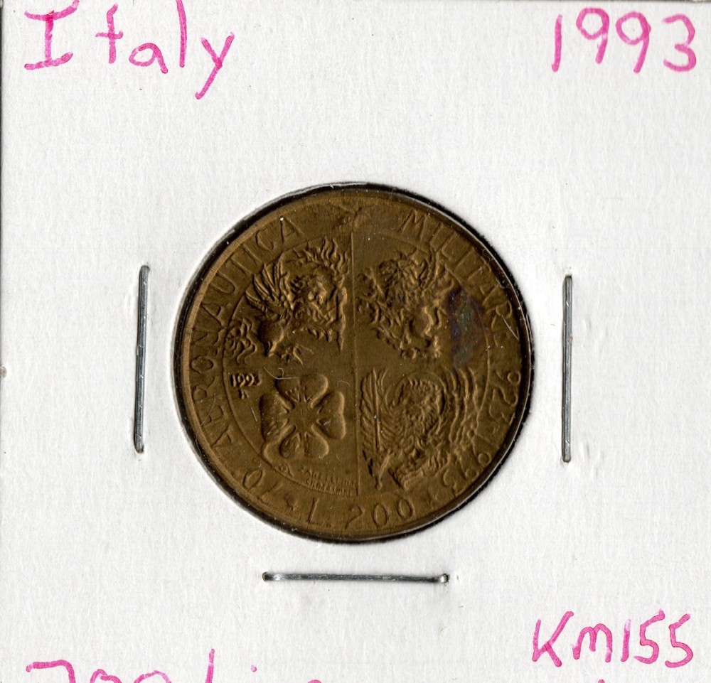 Coin Italy 200 Lire 1993 KM155