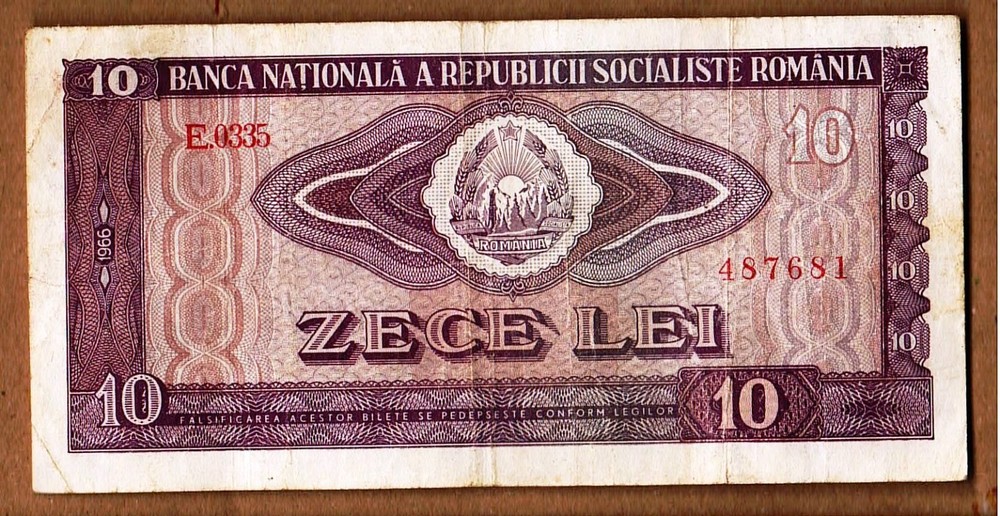 Banknote Romania 10 lei 1966 , P 94 a    , see scan.