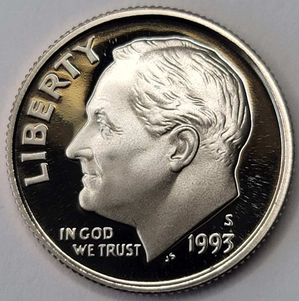 1993 S Gem Proof DCAM Roosevelt Dime