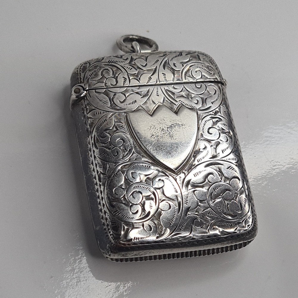 Victorian Sterling Silver Vesta Case Birmingham 1900 019B