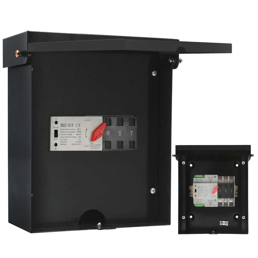 Automatic Transfer Switch, 100 Amp 3 Pole Auto Transfer Switch for Home Generato