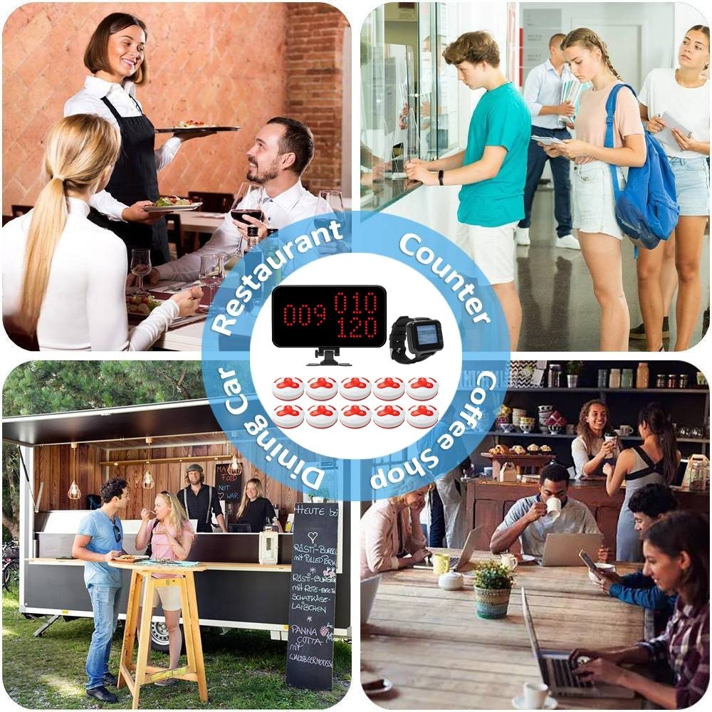Wireless Call Pager System Buzzer Alarm Waiter Restaurant Call Button