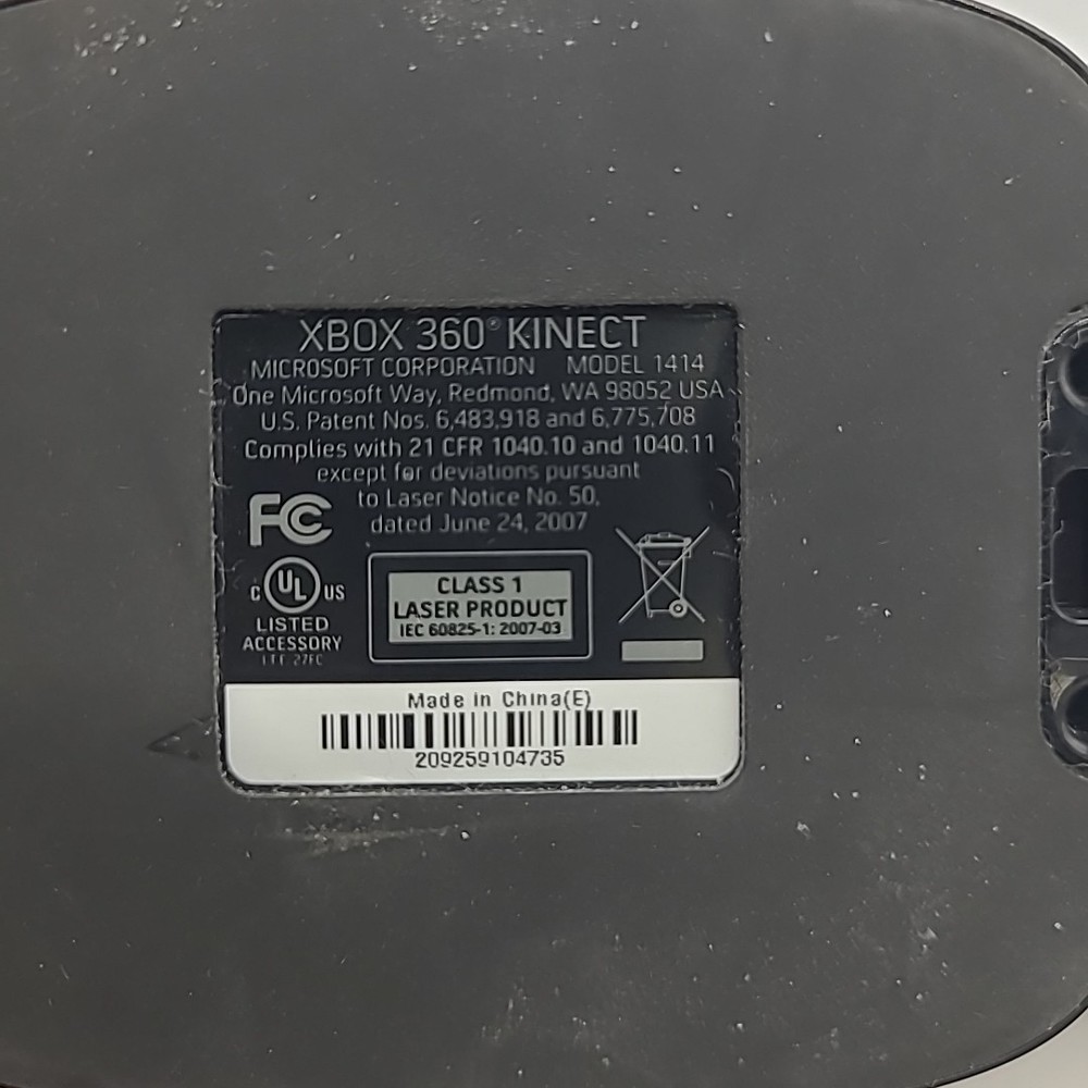 Microsoft Xbox 360 Kinect Sensor Bar Model 1414 Sensor Bar With 2 Games - Black