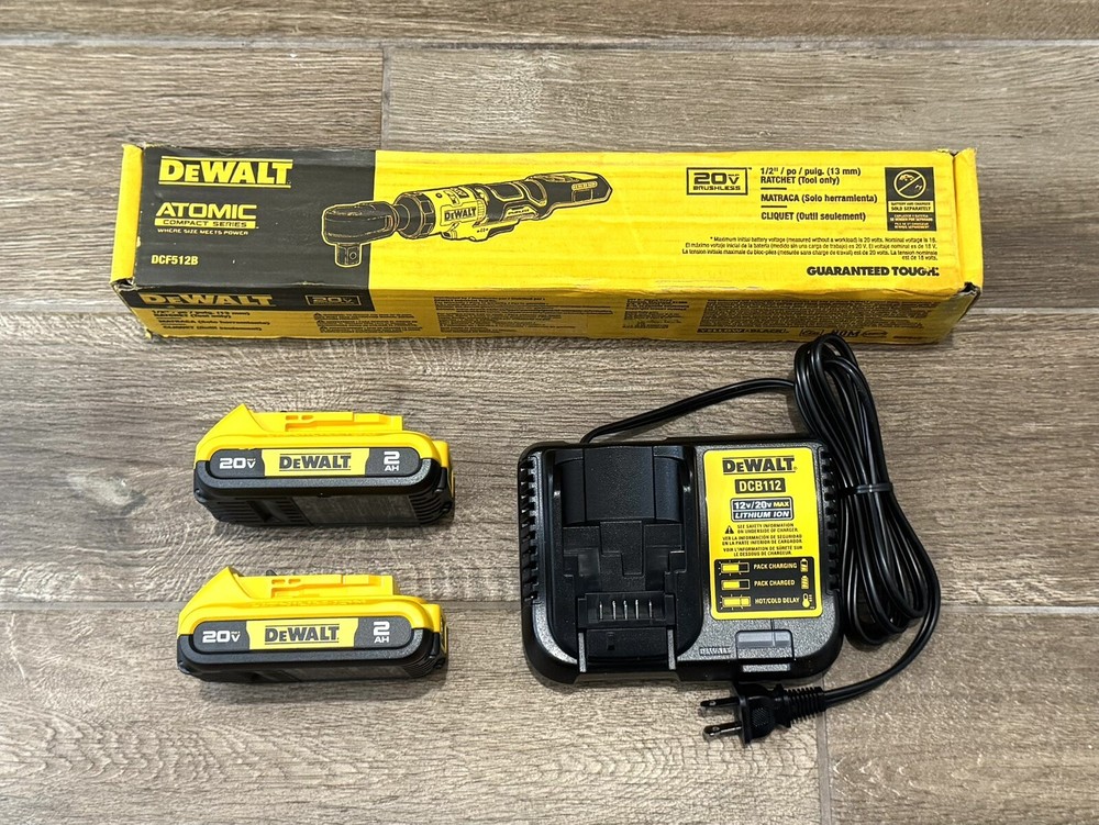 DeWalt DCF512B 20V ATOMIC COMPACT SERIES MAX 1/2" Brushless Ratchet Kit (2)2.0