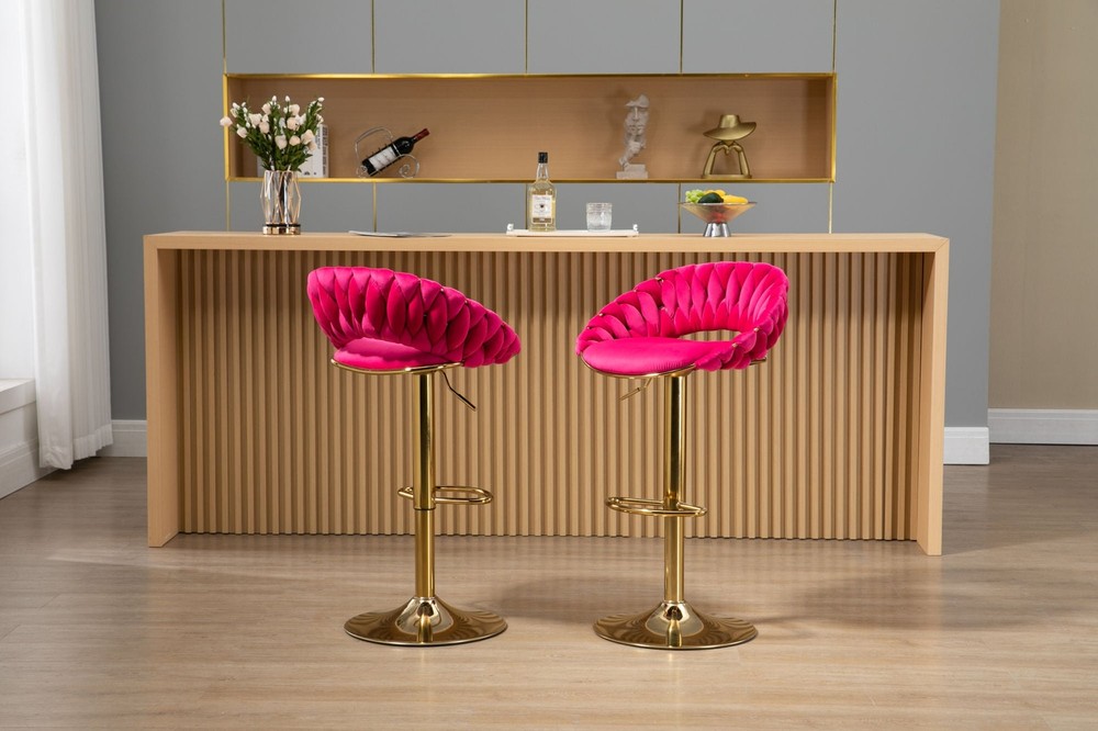 SET2PC COOLMORE Swivel Bar Stools: Adjustable, Footrest, Kitchen & Dining