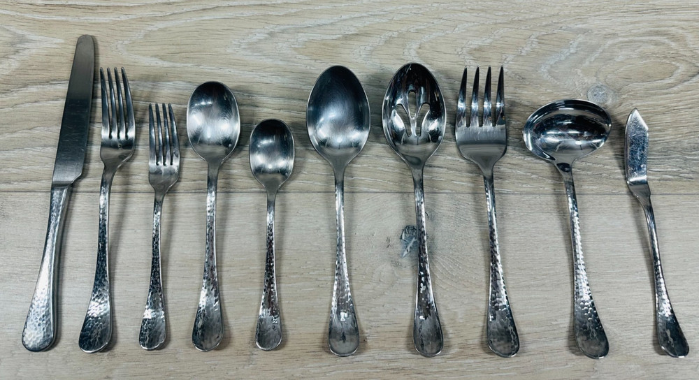 Ginkgo *  LAFAYETTE Glossy Hammered Stainless Flatware CHOICE - CHOOSE (155)