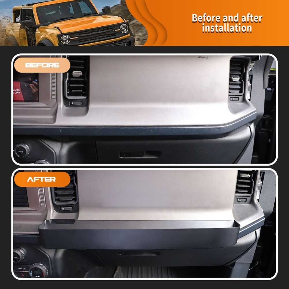 Front Console Passenger Storage Box Organizer For Bronco 2/4DOOR Accessories 21+