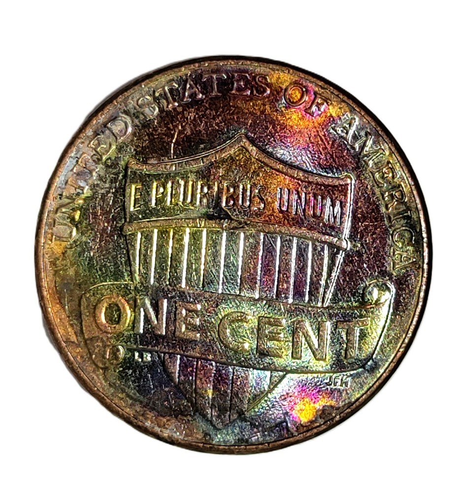 2012 D Lincoln Shield Cent Toned Penny-Beautifully Hued