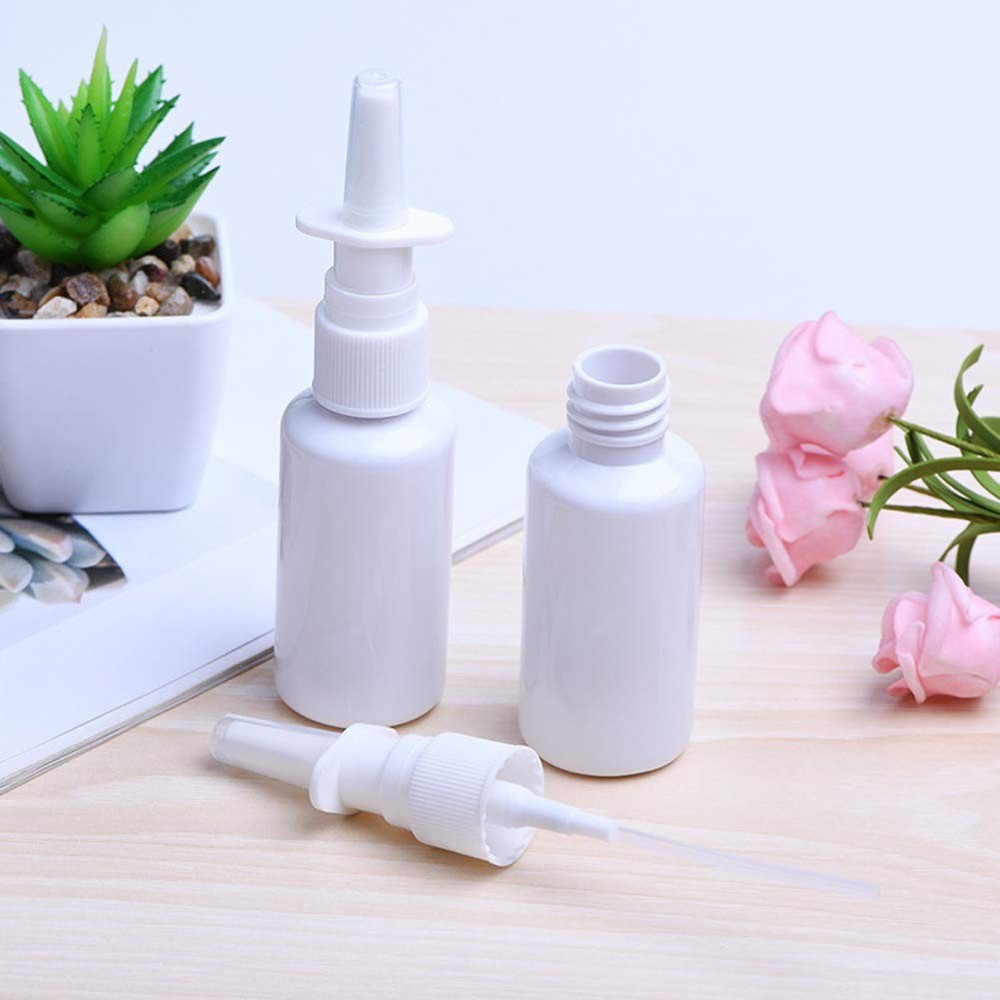 12 Pieces 30 ml Empty Plastic Nasal Spray Bottles Refillable white