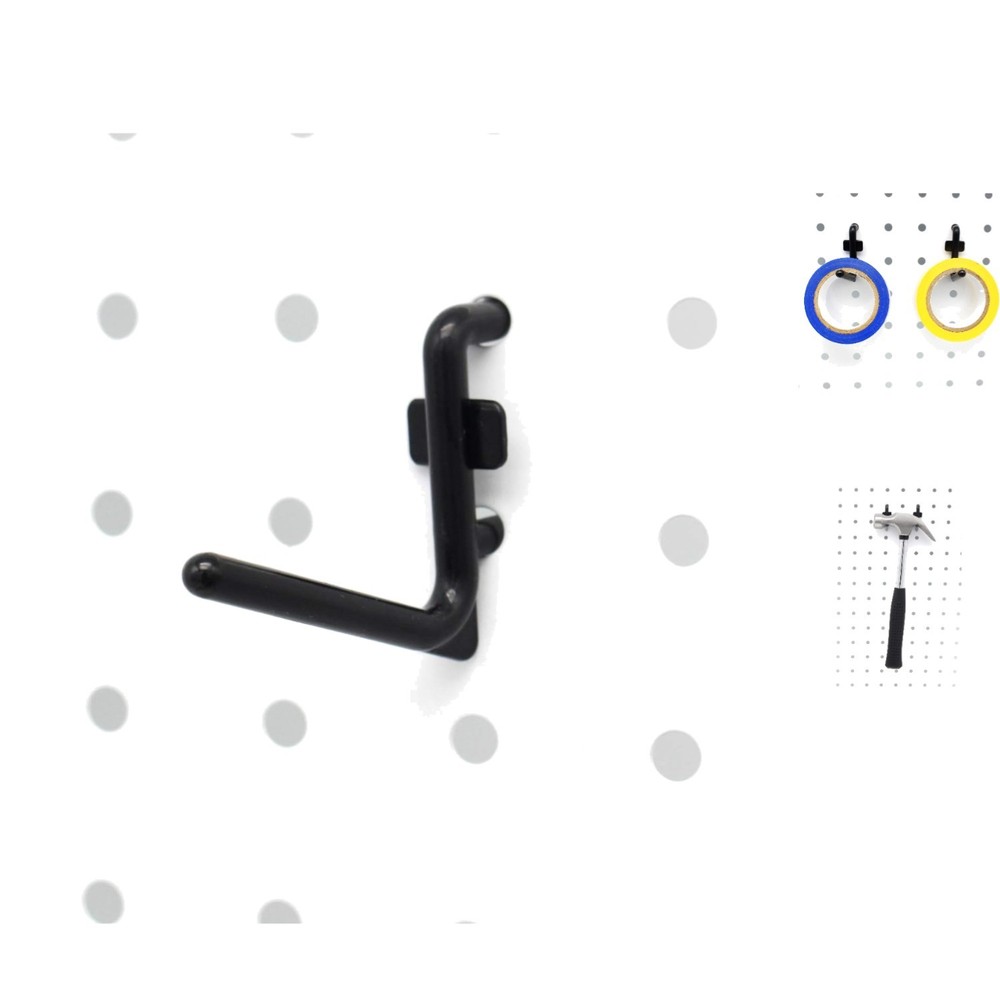 Space-Saving 100PK L-Style Pegboard Hooks - Easy Install, Weight Capacity 100kg