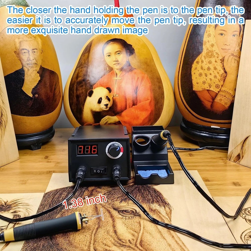 Professional Wood Burning Tool Kit with Adjustable Temperature and Tips