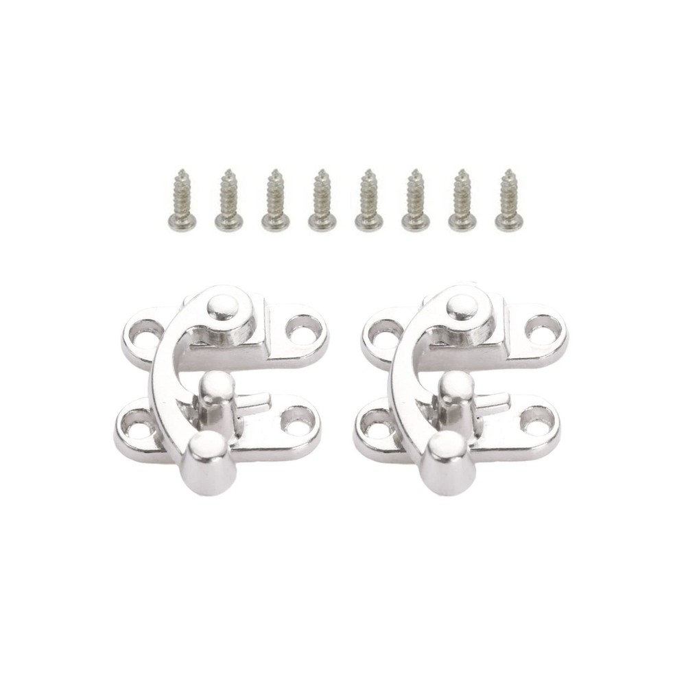 Yetaha 2PCS Antique Hook Hasp Latch, Decorative Horn Lock Silver Hook Buckle ...