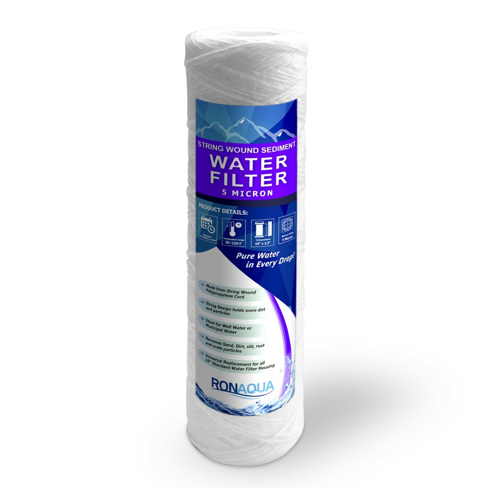 10" Clear Standard Whole House Water Filter System with Wound String Sediment