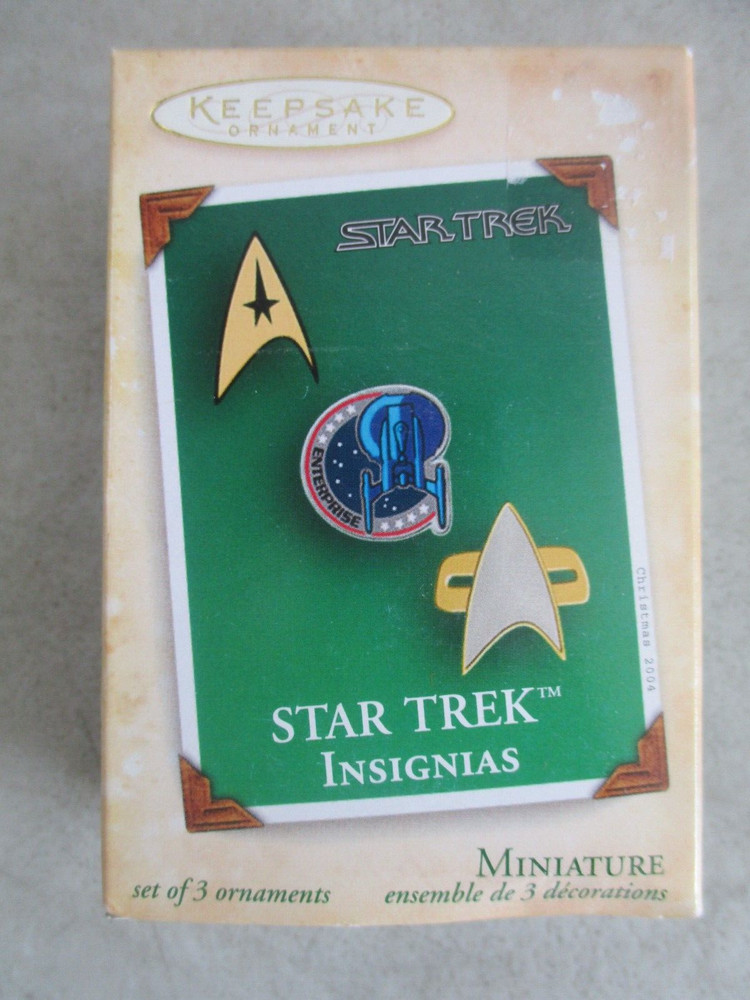 HALLMARK KEEPSAKE ORNAMENT STAR TREK INSIGNIAS