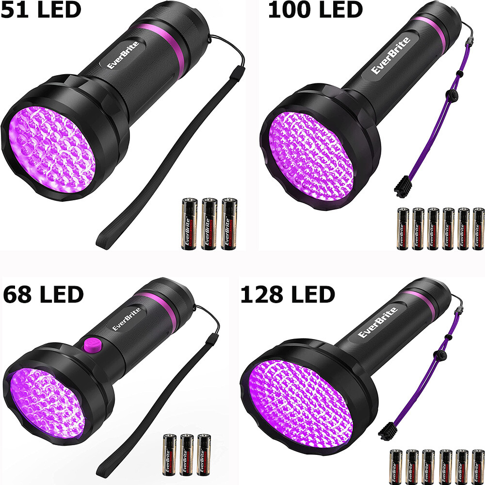 EverBrite Black Light Flashlight UV Flashlights Batteries Include Aluminum LED