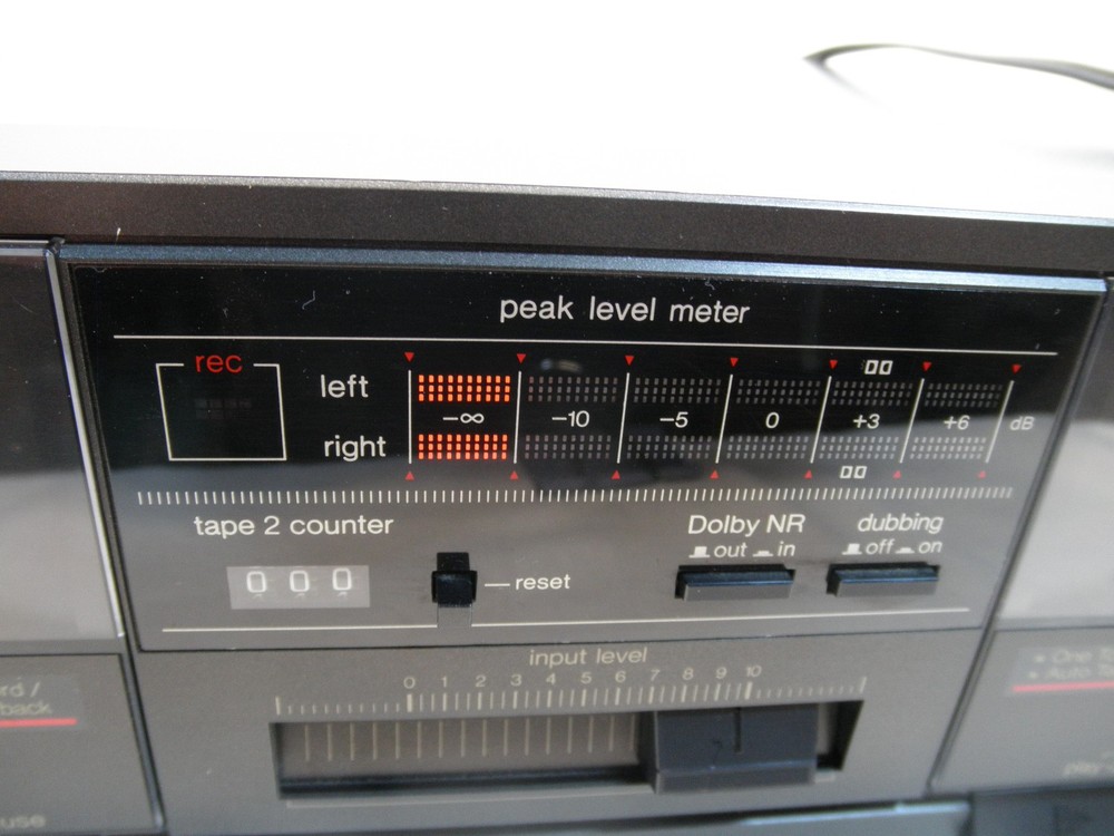 Technics RS-B17W Double Cassette Tape Deck 1-Touch Record Tested, Working