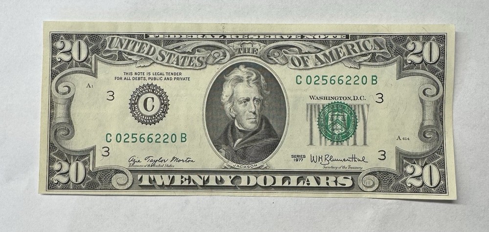(3) $20 1977 Philadelphia Notes - 1 Insufficient Ink Error, PLUS 2 CONSECUTIVE