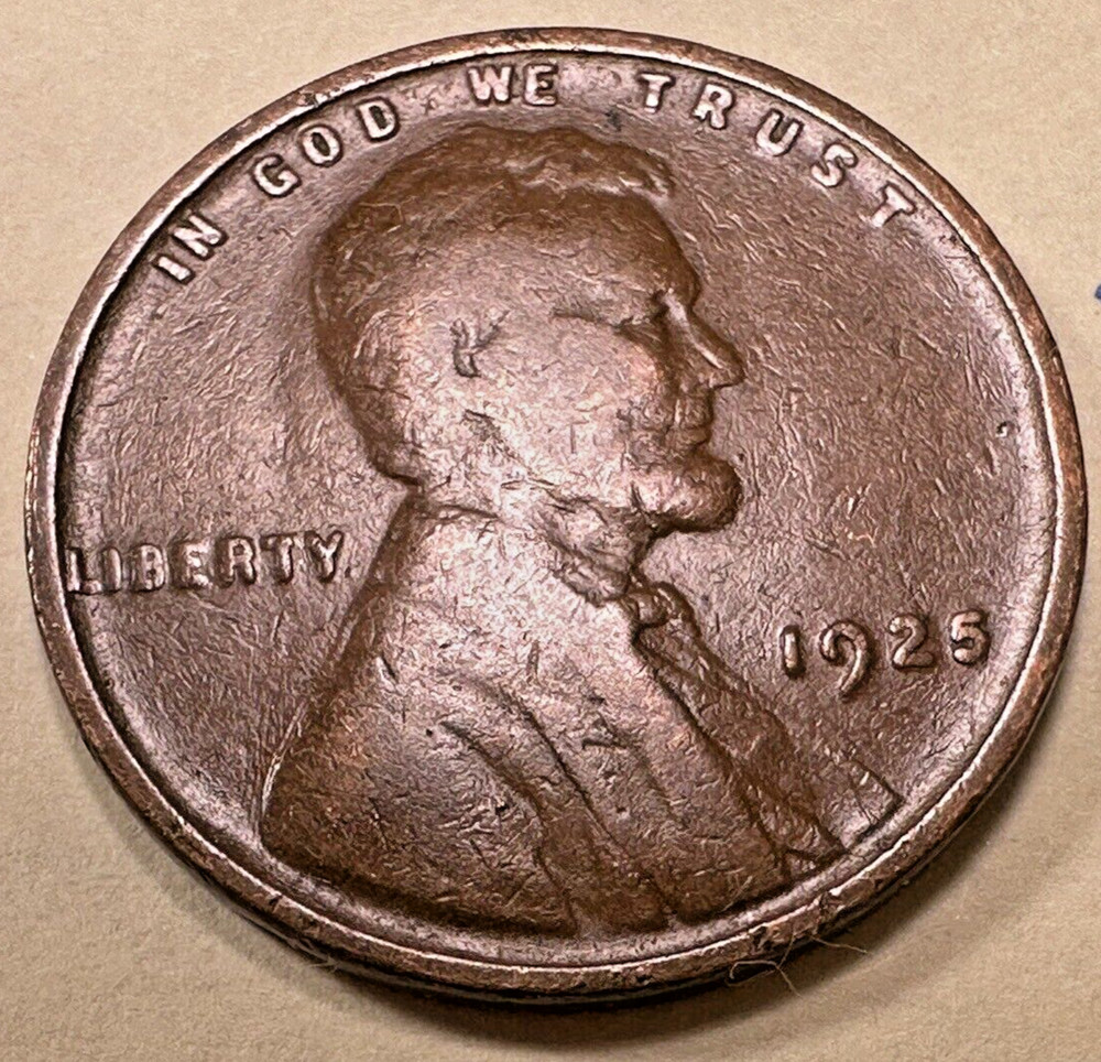 1925 1C BN Lincoln Cent WHEAT PENNY 3926N