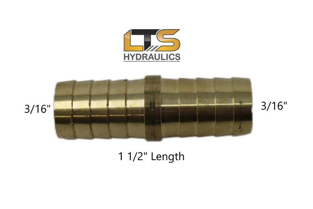 Brass Hose Mender 3/16" x 3/16" Hose Splicer Hose Barb Fitting Quantity 4