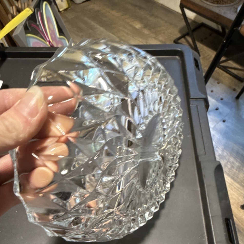 Clear Glass Oval Divided Dish Diamond Pattern ~29 cm Serveware