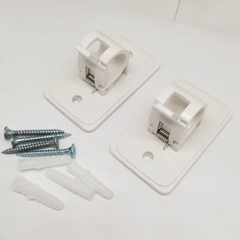Window Hardware Rod Holders (2pack(4pcs)) - Universal Plastic & Stainless Ste...